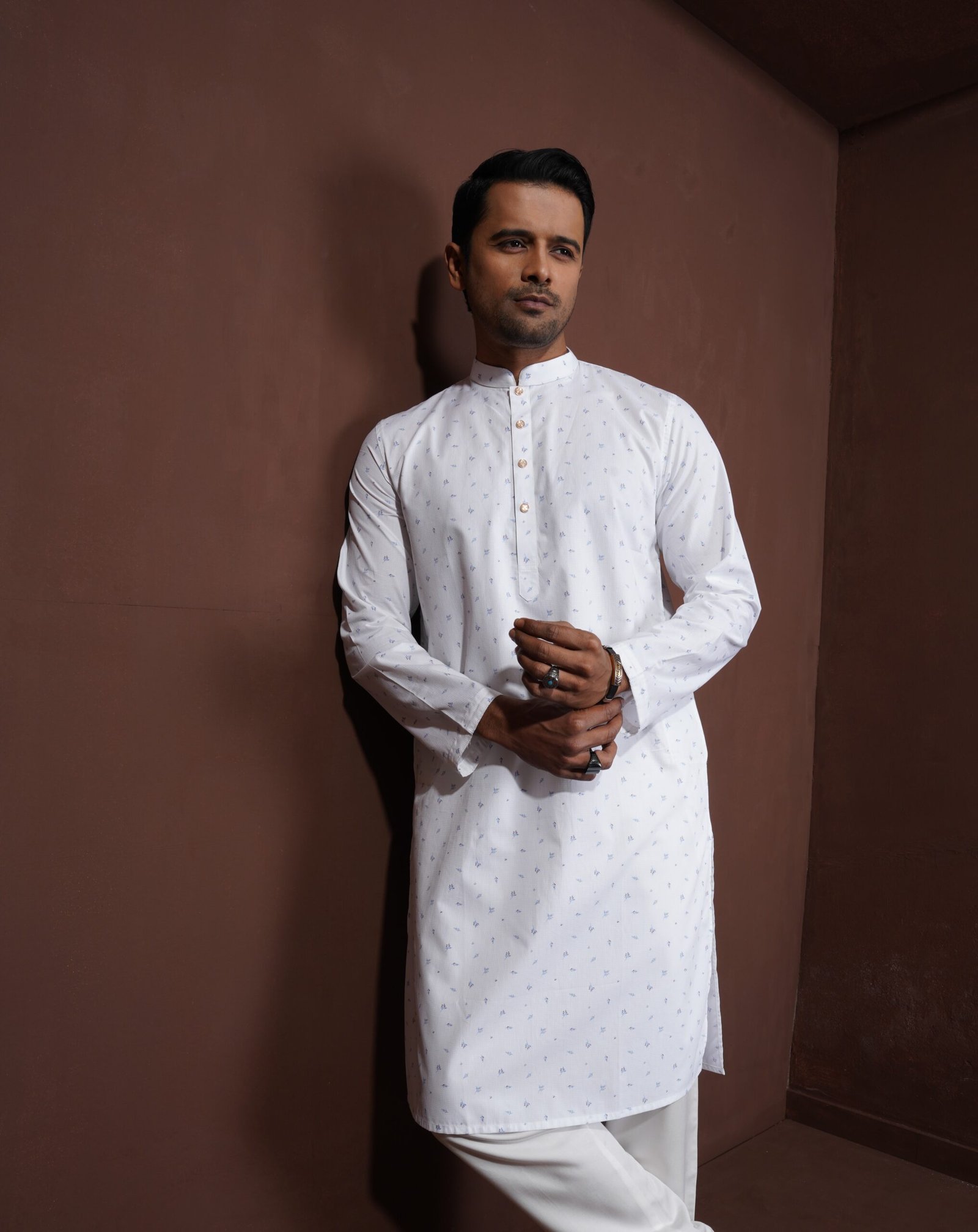 White Floral Panjabi - Image 3