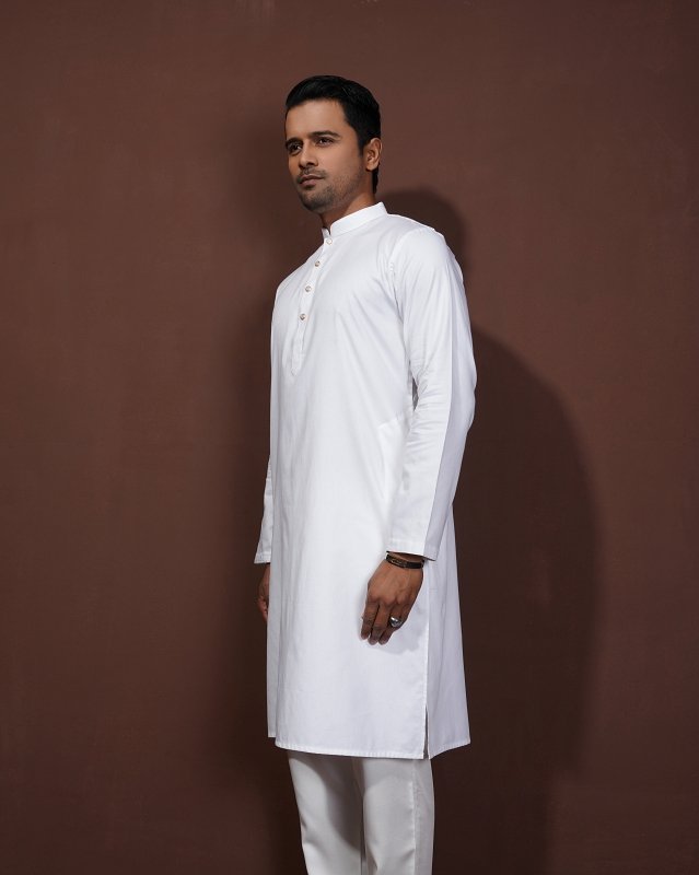 Premium White Square Panjabi - Image 3