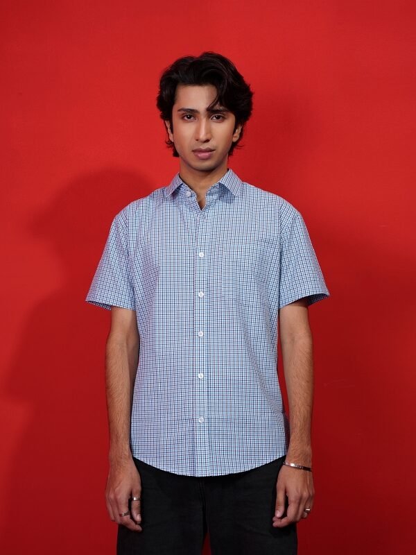 Sky Check Half Shirt