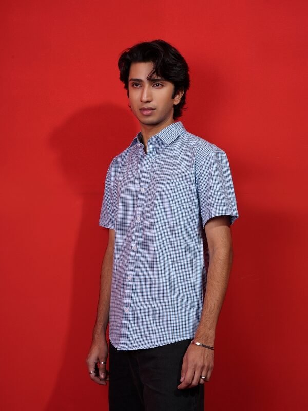 Alternative view of Sky Check Half Shirt