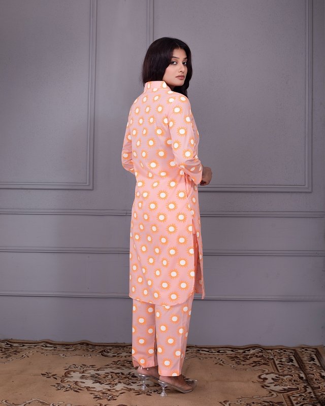 Sunburst Peach Co-Ord Dress - Image 6
