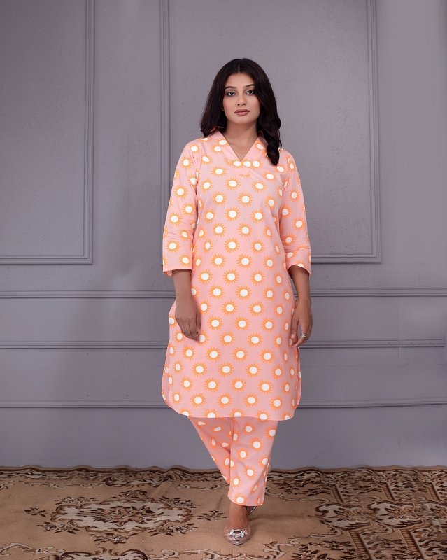 Sunburst Peach Co-Ord Dress - Image 3