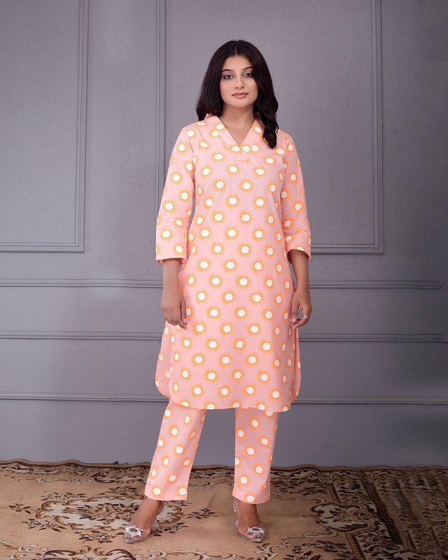 Sunburst Peach Co-Ord Dress - Image 2