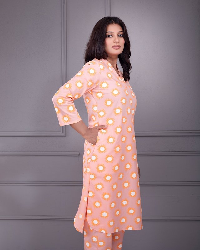 Sunburst Peach Co-Ord Dress - Image 4