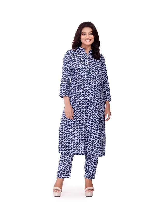 Navy Knot Co-Ord Dress - Image 2