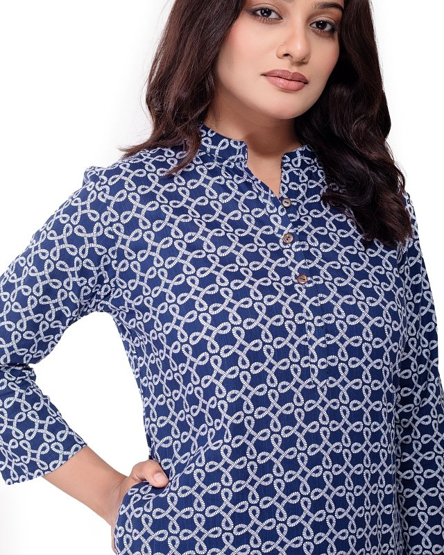Navy Knot Co-Ord Dress - Image 4