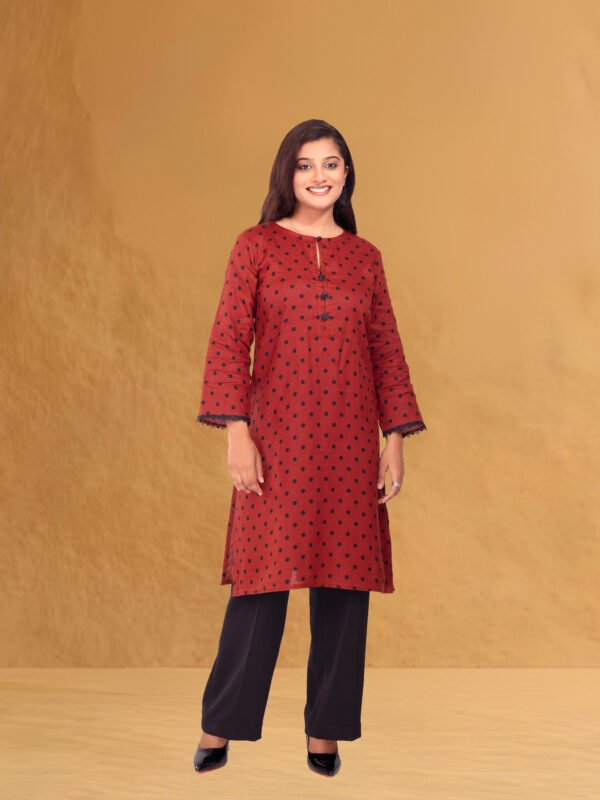 Alternative view of Crimson Dot Kurti