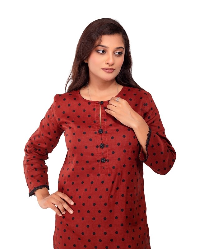 Crimson Dot Kurti - Image 5