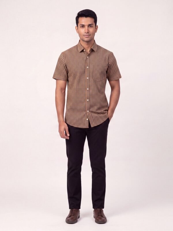 Mustard Check Half Shirt